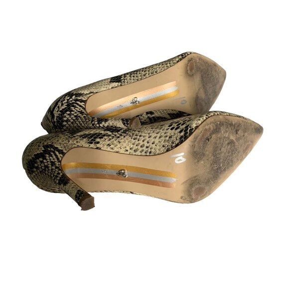 Sam Edelman Snake Print Hazel Pointed Toe Pumps Womens Size 7 Heels Leather - Picture 6 of 7